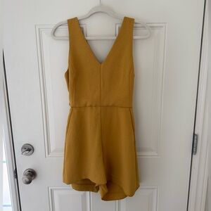 Mustard yellow Wilfred romper with open tie back